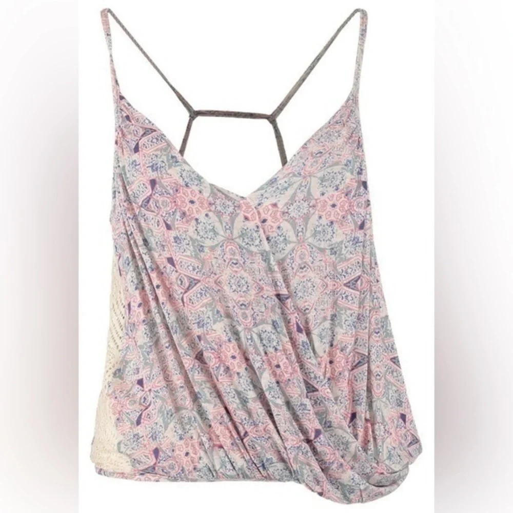 Free People Miles Away Tank Crocheted Inset Size XS